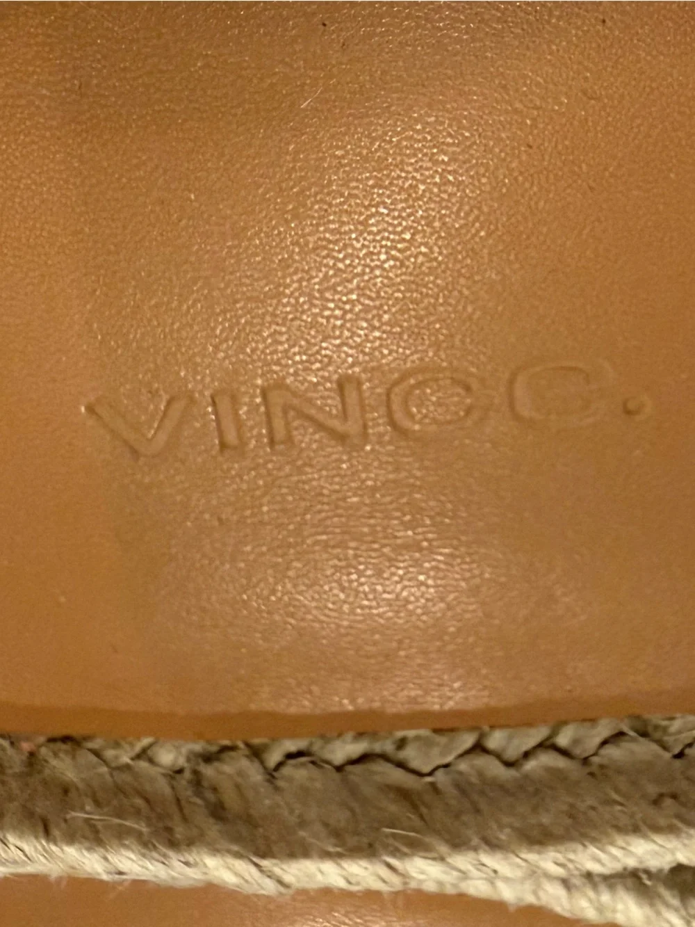 Vince Jesse Tan Leather Platform Espadrille Slides - Women's Size 9